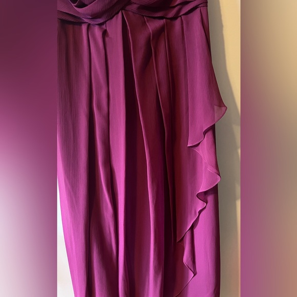 David’s Bridal Long Strapless Chiffon Formal Prom Dress - Picture 4 of 8